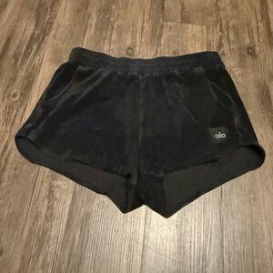 Alo Yoga Beachside Terry High-Waist Shorts Black Large